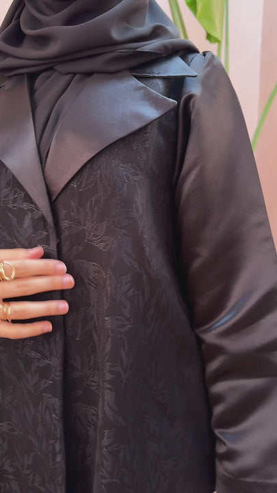 Coral Black Abaya